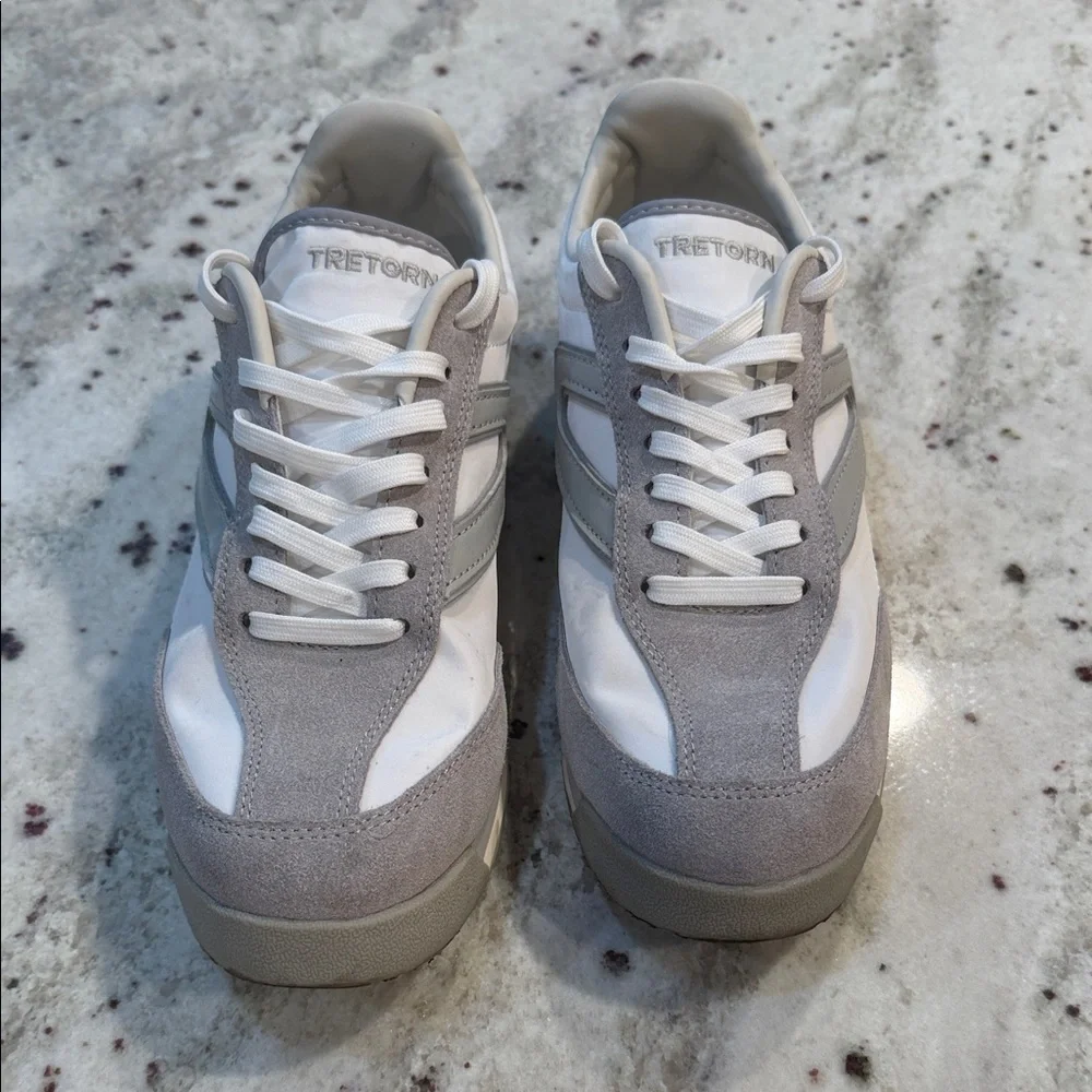 Tretorn Classic White and Gray Sneakers